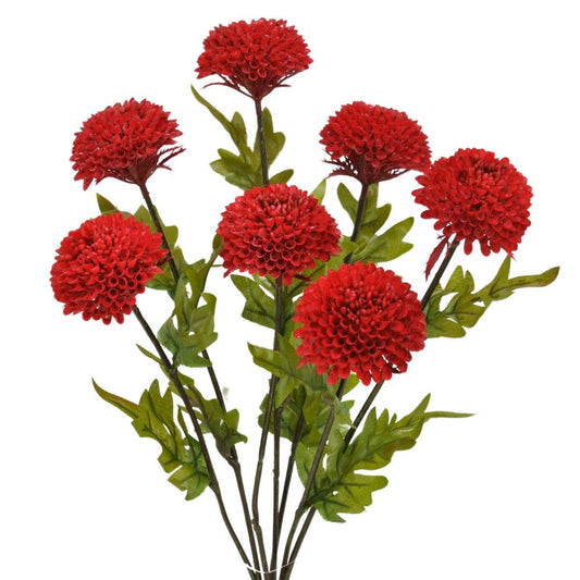 17" Red Dahlia Bush with 7 Stems 84459-RD