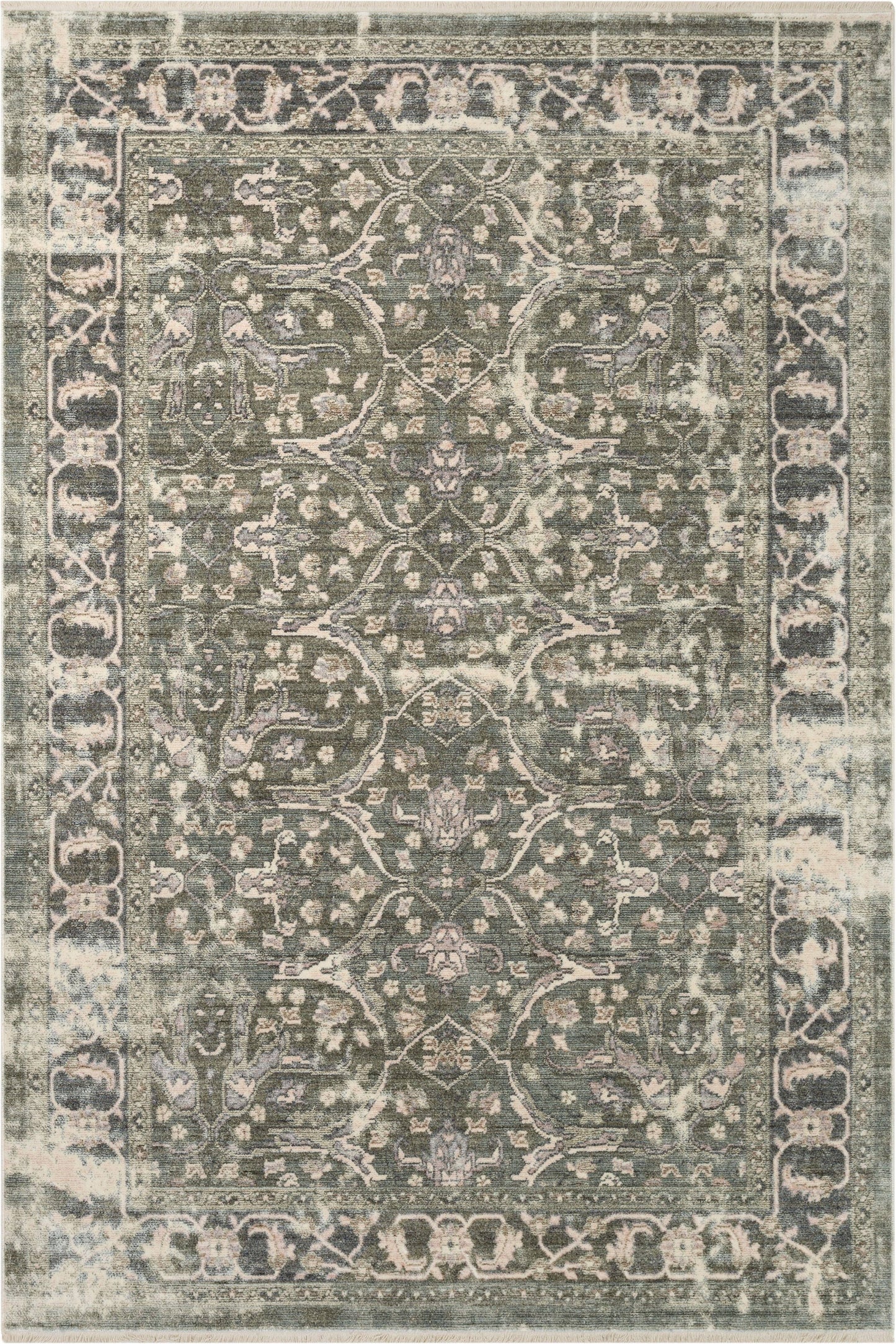 Prospect Global Vintage Persian Oriental Green Rug