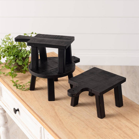 Mini Wood Risers, Black (Pk/03 Ast)