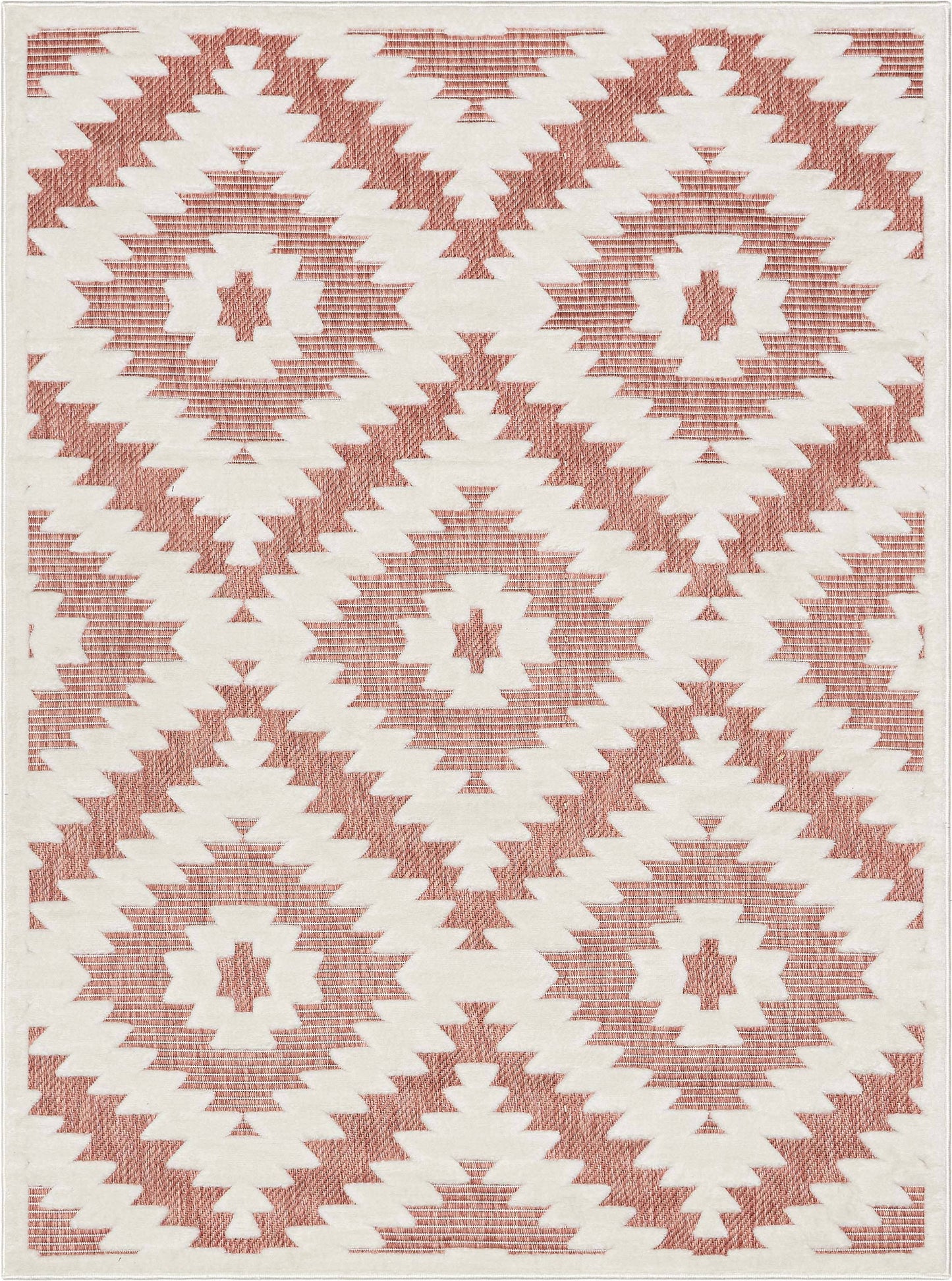 Keiko Tribal Moroccan Indoor/Outdoor Terracotta High-Low Rug