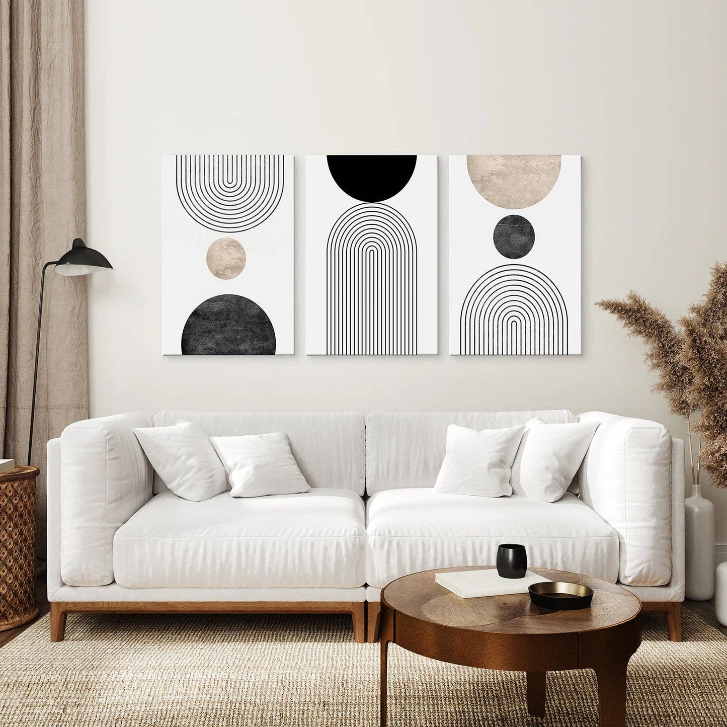 Neutral Mid-Century Modern Wall Art | Set of 3