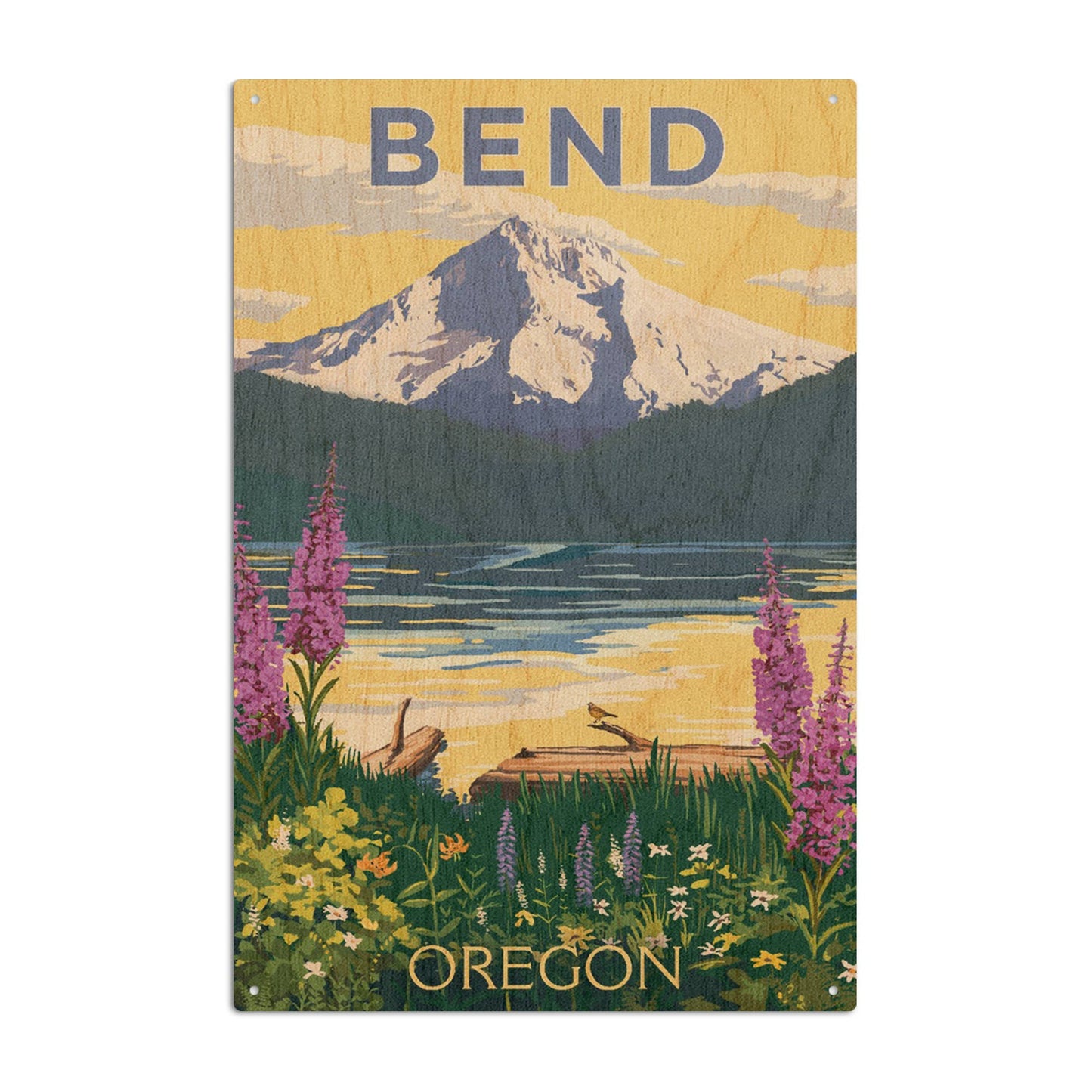 Bend, Oregon, Mountain and Lake Scene Wall Decor (9 Options)