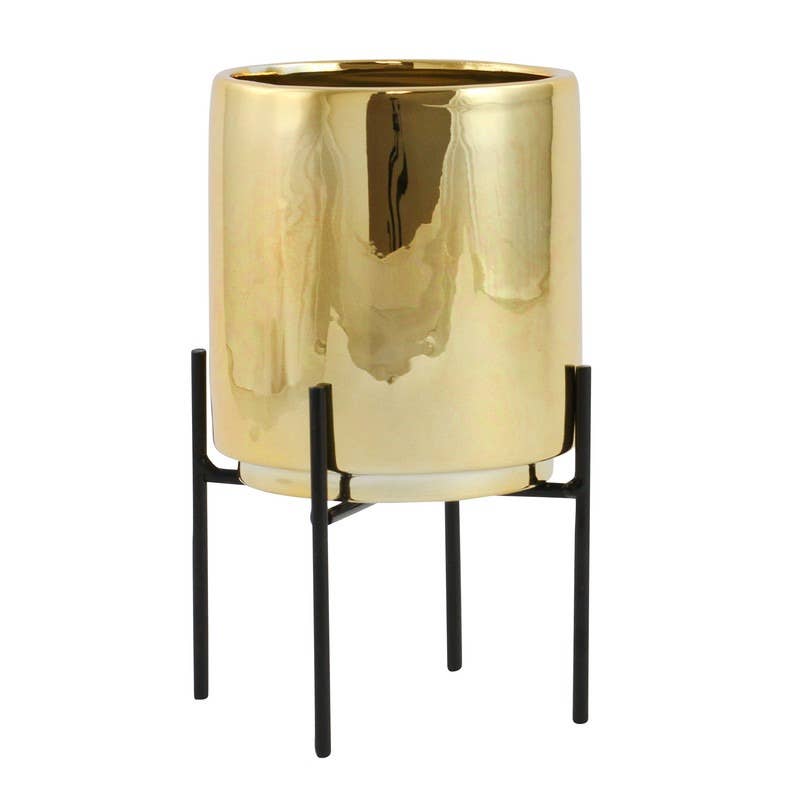 Jodi Mid Century Table-top Planter - Gold