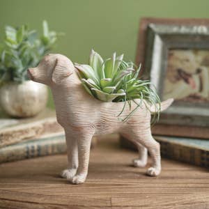 Resin Puppy Dog Planter