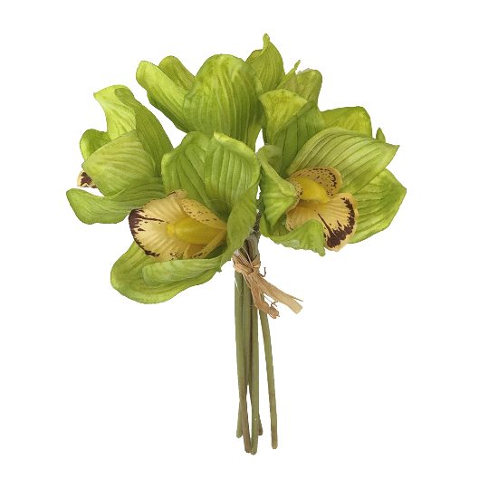 12" Artificial Cymbidium orchid bundle-pack of 5 stems