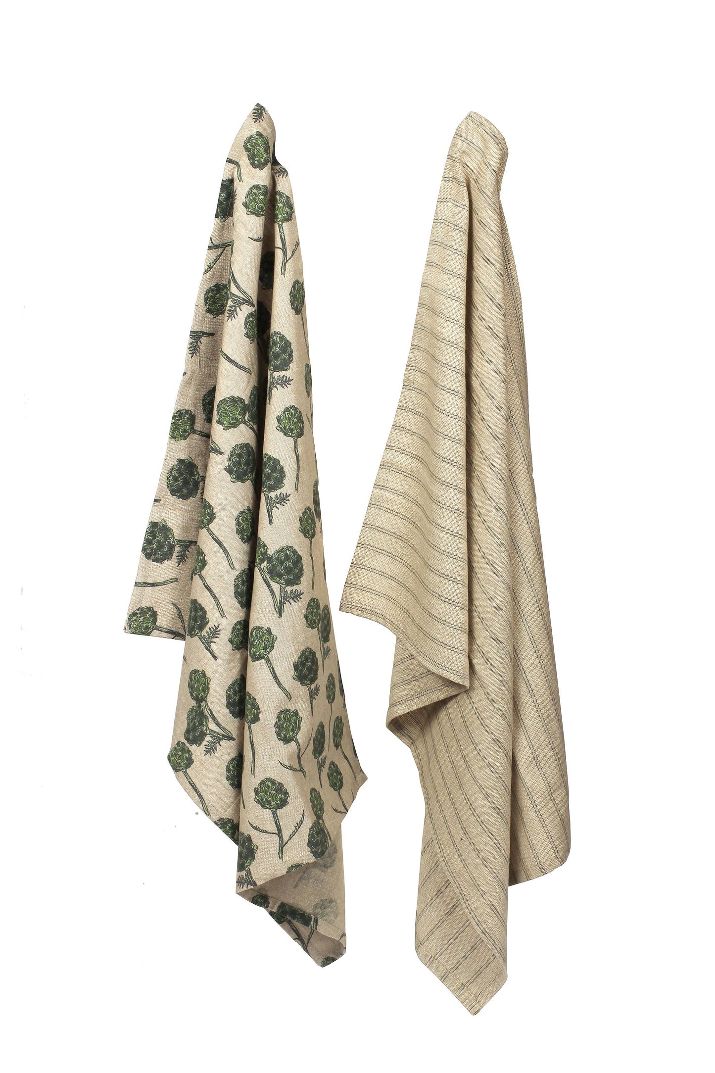 Tea Towel set Artichoke Burnt Olive