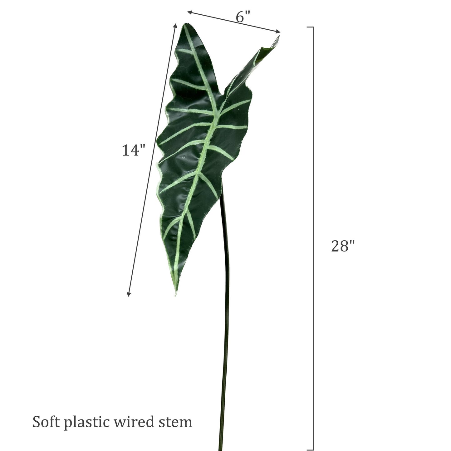 28" Artificial Alocasia Leaf Spray