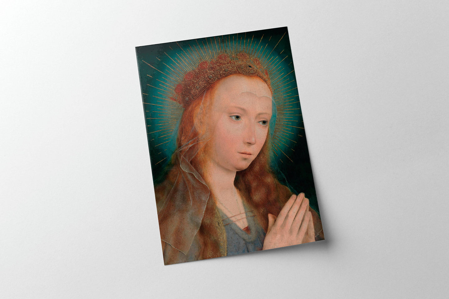 Vintage Virgin Mary Prayer Painting Religious Wall Art