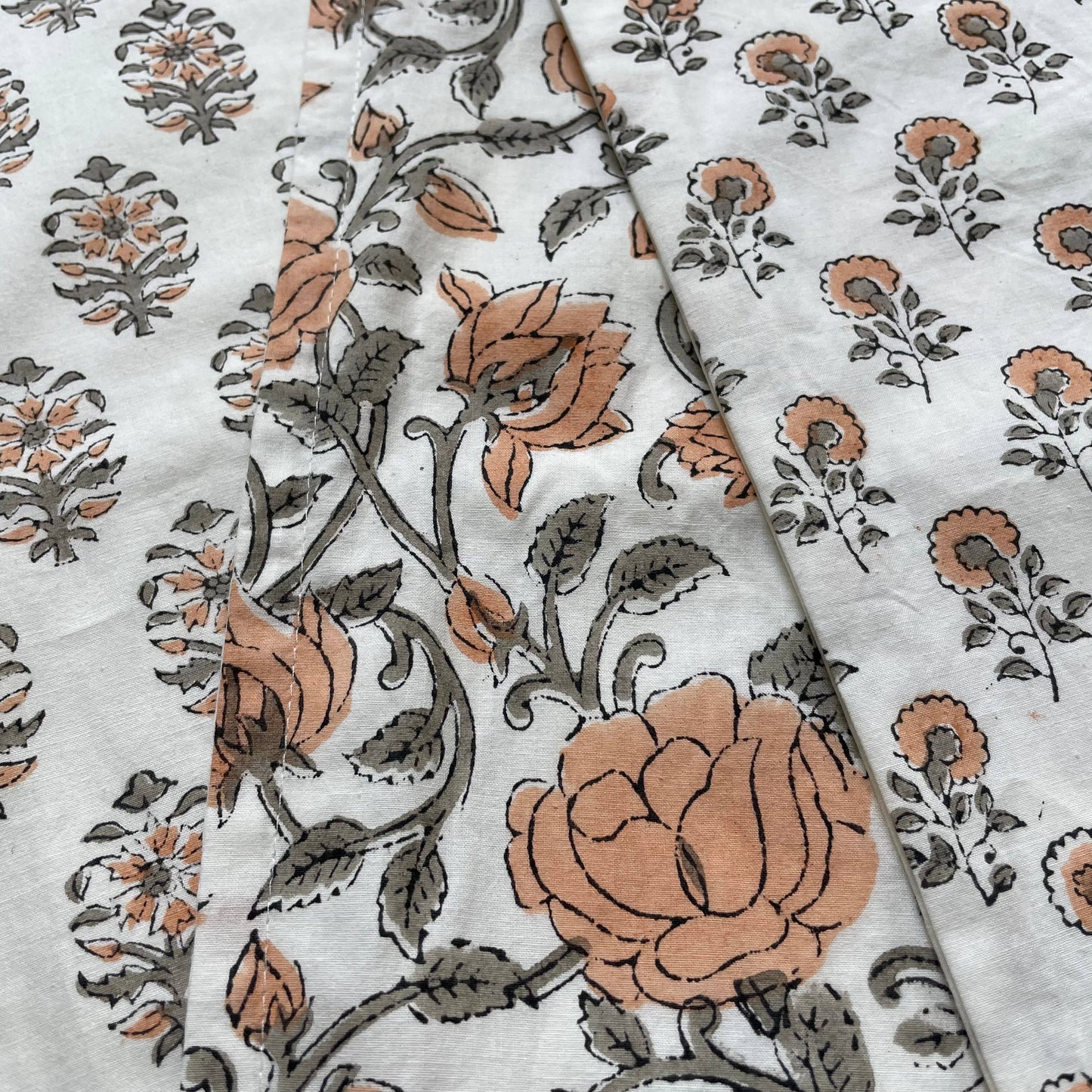 18x18 cotton peach greyblock print vintage roses square pillow