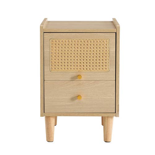 Storage cabinet MDF Board bedside cabinet Japanese rattan