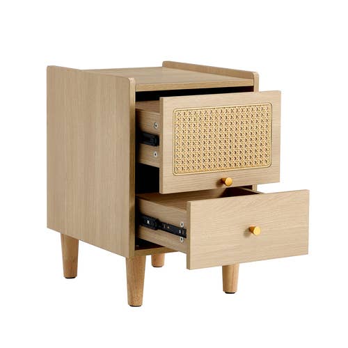 Storage cabinet MDF Board bedside cabinet Japanese rattan