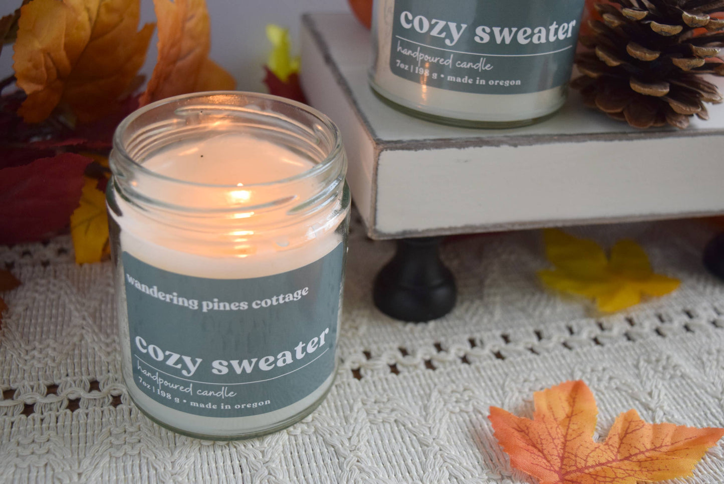 Cozy Sweater Fall Candle - 7 oz Glass Jar Candle