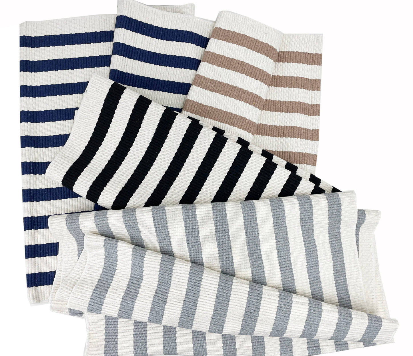 Woven Cotton Blend Classic Striped Area Rug