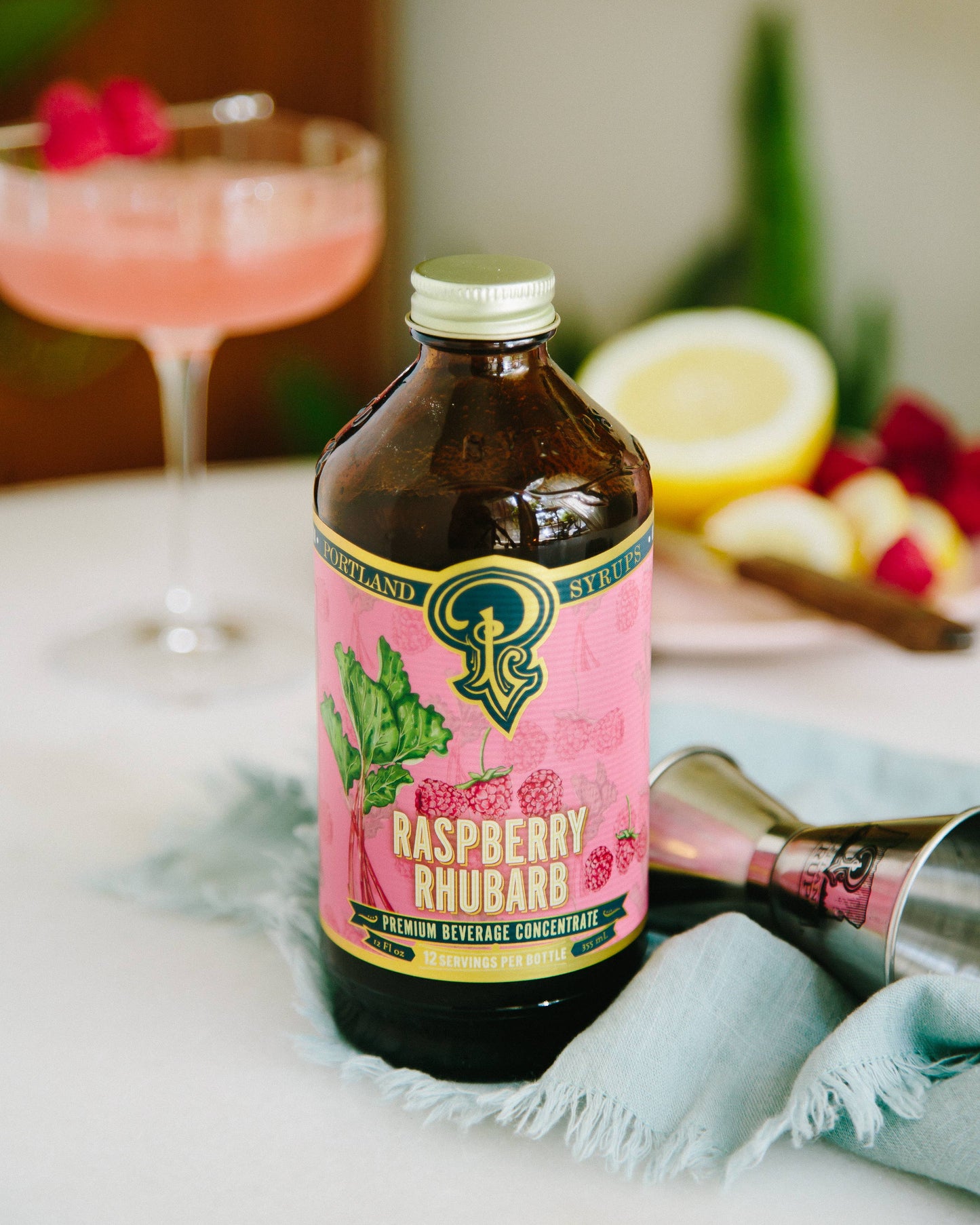 Raspberry Rhubarb 12 oz  - cocktail / mocktail mixer