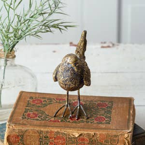 Gold Parakeet Tabletop Figurine