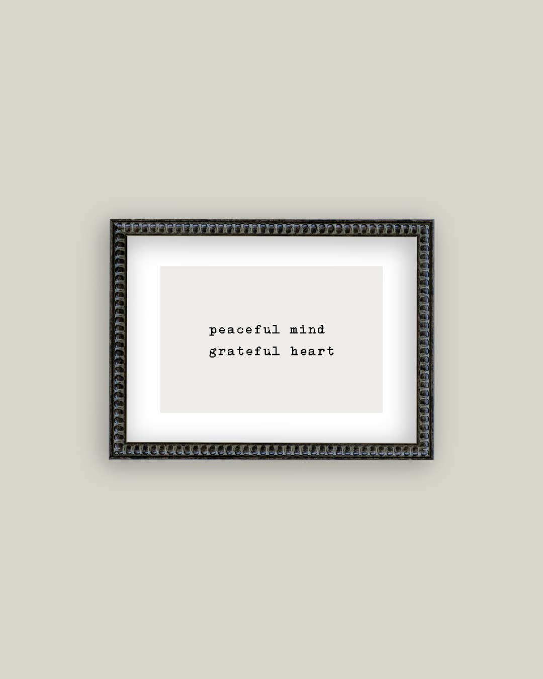 Peaceful Mind Grateful Heart Framed Antique Print