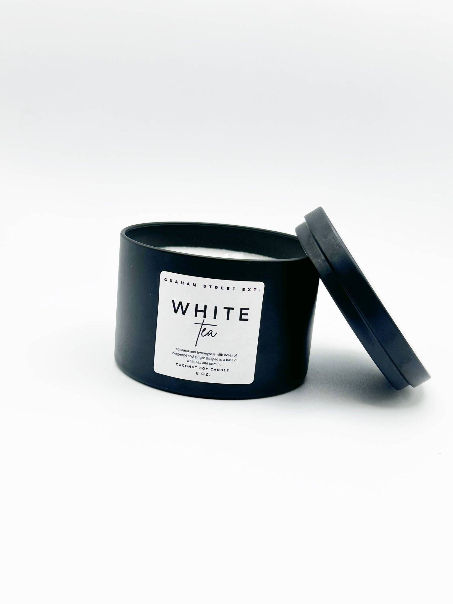 8oz Matte Black Coconut Soy Candle Tins