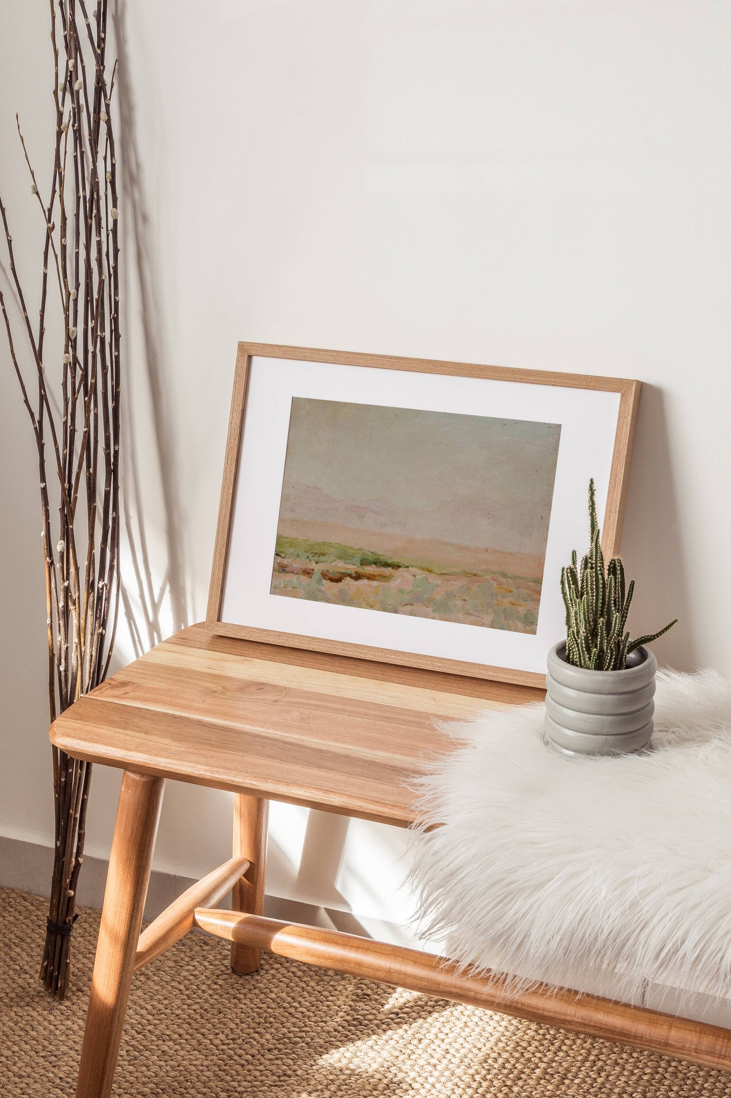 Rustic Desert Painting | Desert Wall Art | Vintage Boho