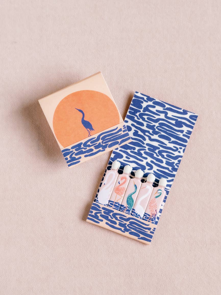 Tropical Sunset Birds Printed Matchbook