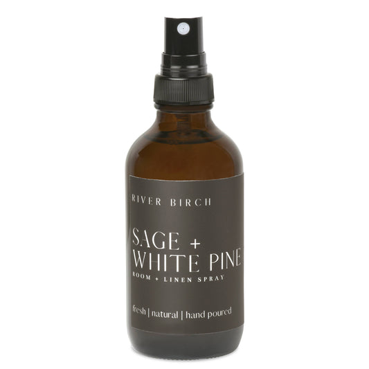 Sage + White Pine - 4 oz Amber Glass Room + Linen Spray