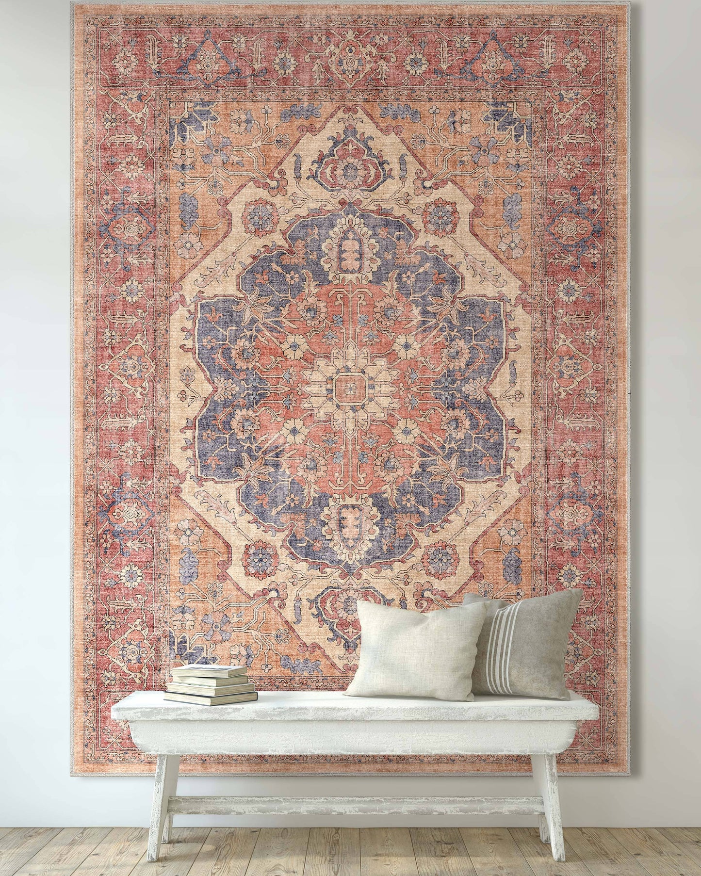 Antigua Vintage Persian Oriental Flat-Weave Rug