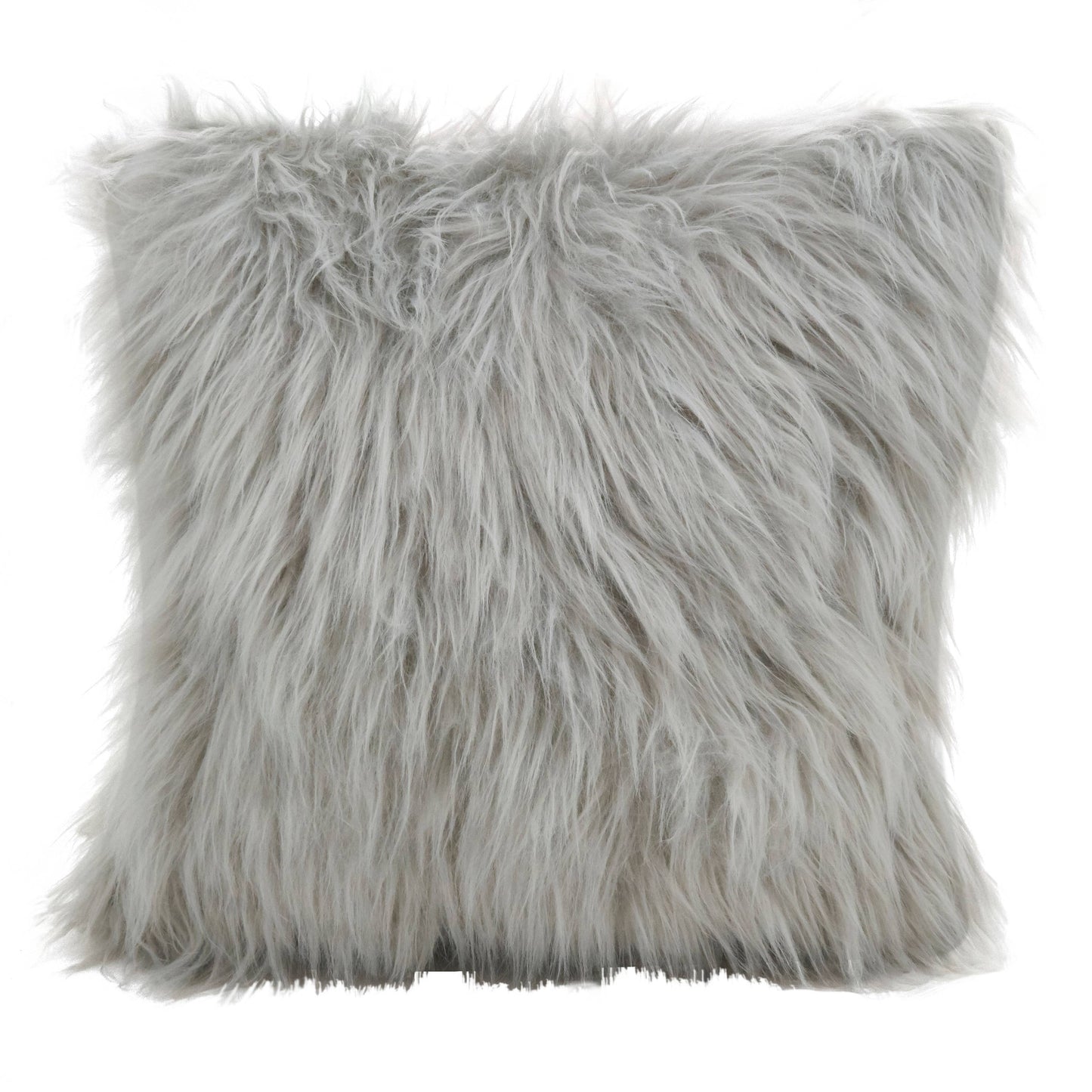 Long Hair Faux Fur Pillow - Poly Filled Natural/wheat color