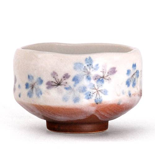 Blue Sakura Cherry Blossoms Mini Matcha Bowl 8oz 3.75"D