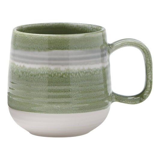 Glen Ribbed Reactive Glaze Mug - Green, Multi