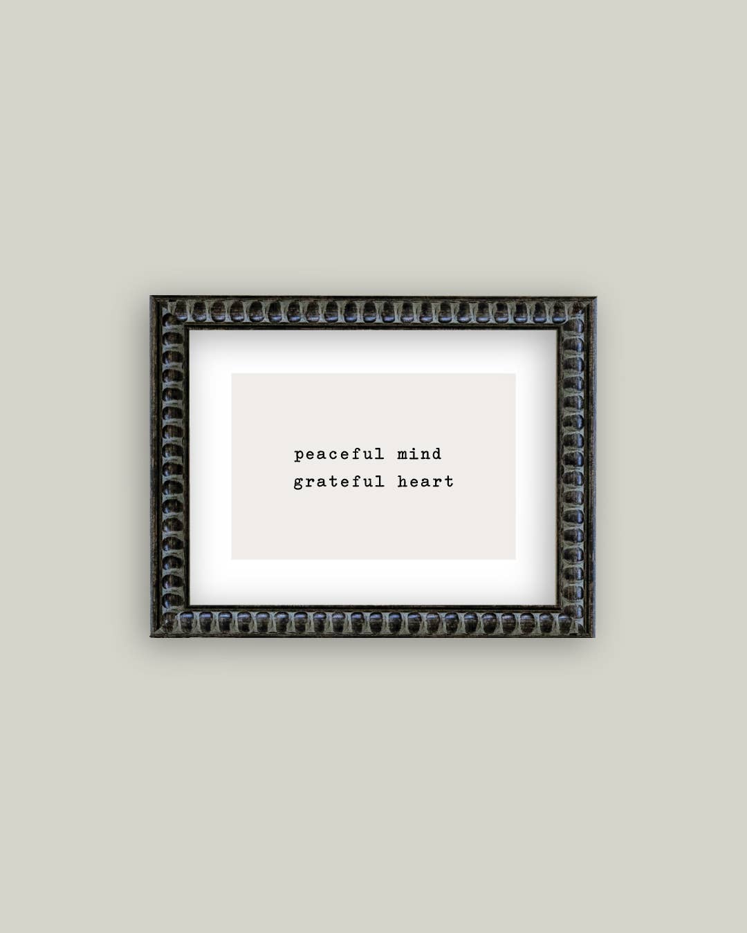 Peaceful Mind Grateful Heart Framed Antique Print