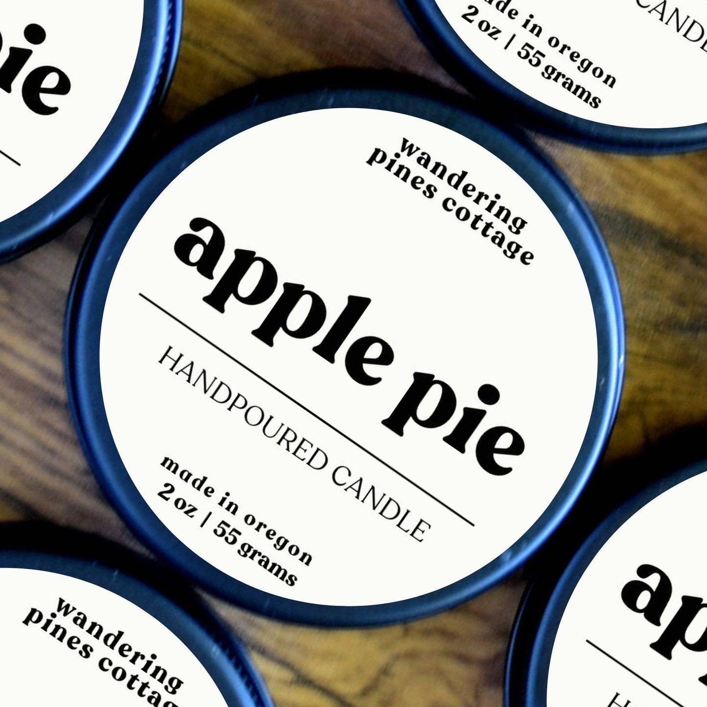 Apple Pie - 2 oz Black Tin Travel Candle