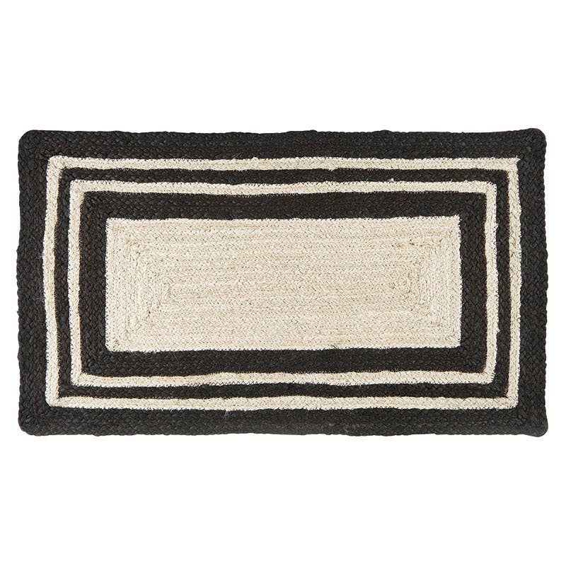 Jute Rug - Bleach/Black