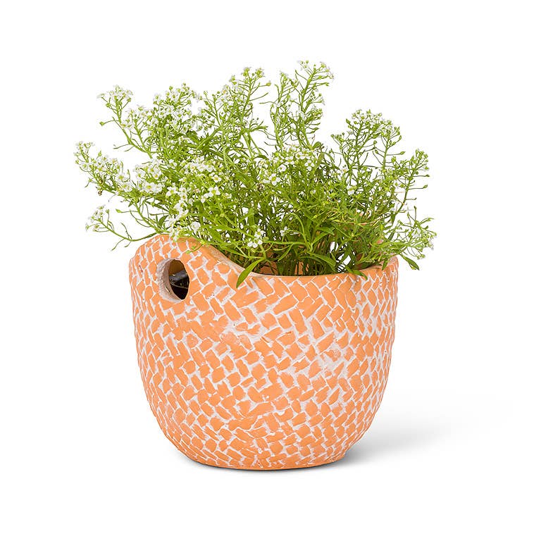 Sm Woven Planter w/Handles-4"H