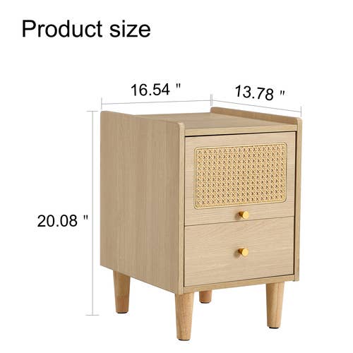 Storage cabinet MDF Board bedside cabinet Japanese rattan