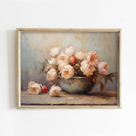 Bowl of Peonies Valentine's Day Art Print