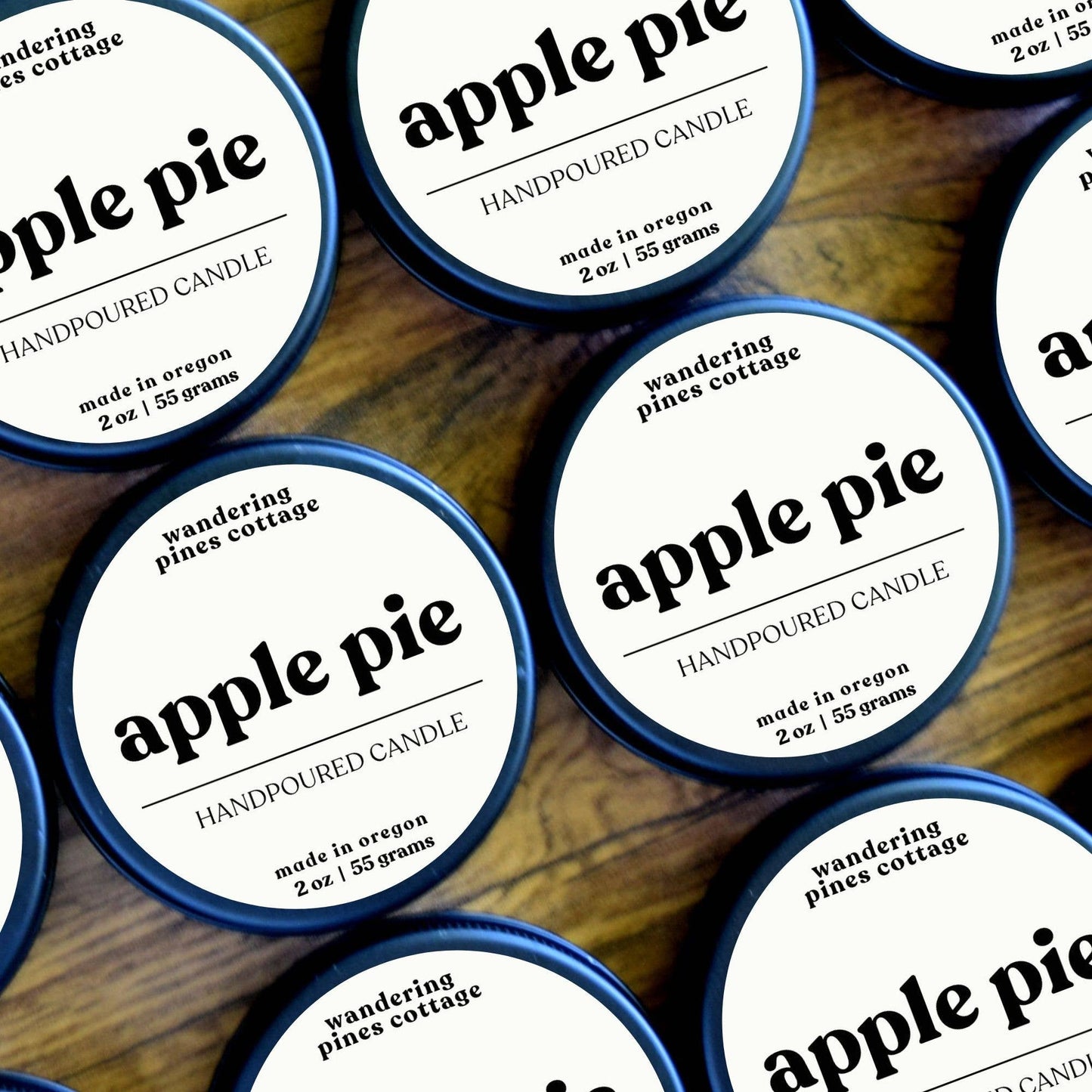 Apple Pie - 2 oz Black Tin Travel Candle