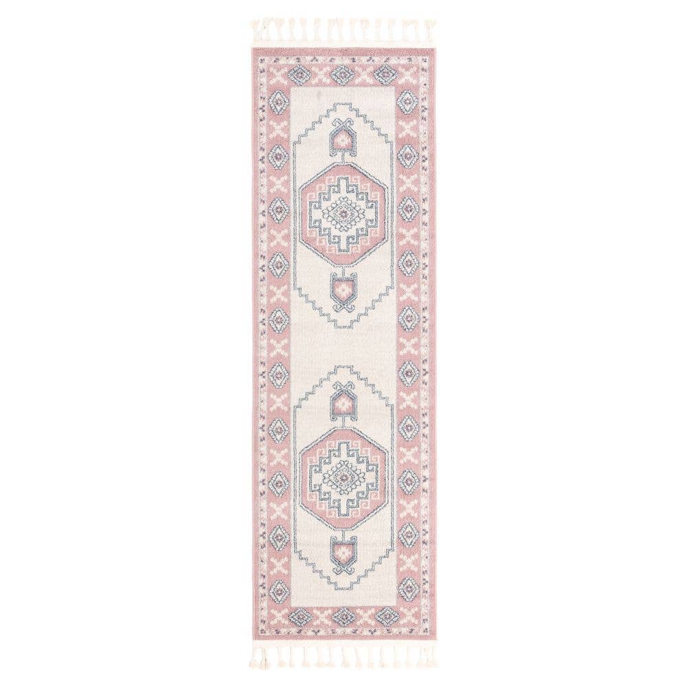 Kaya Southwestern Tribal Medallion Blush Kilim-Style Rug