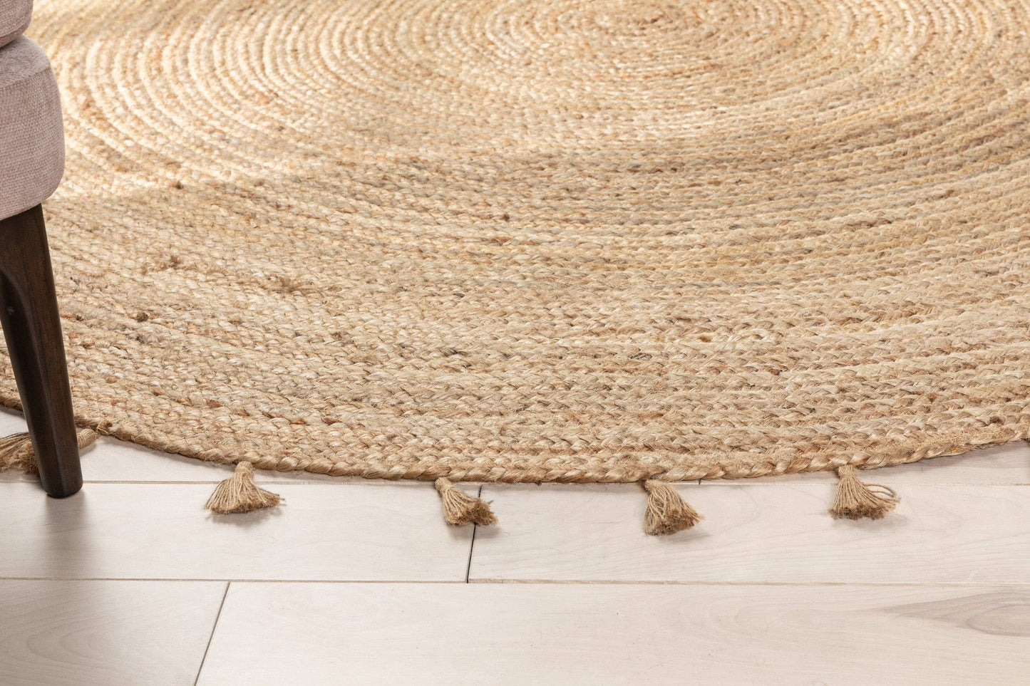 Philomena Bohemian Hand-Braided Jute Natural Textured Rug