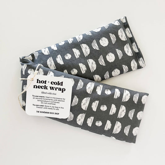 Hot & Cold Therapy Neck Wrap - Gray & White Moon Phases