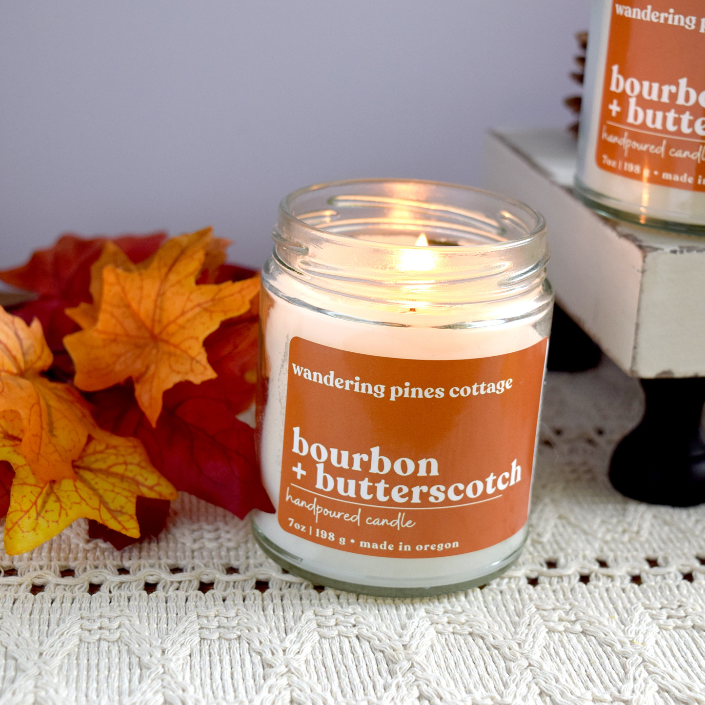 Bourbon Butterscotch Candle - 7 oz Glass Jar Candle