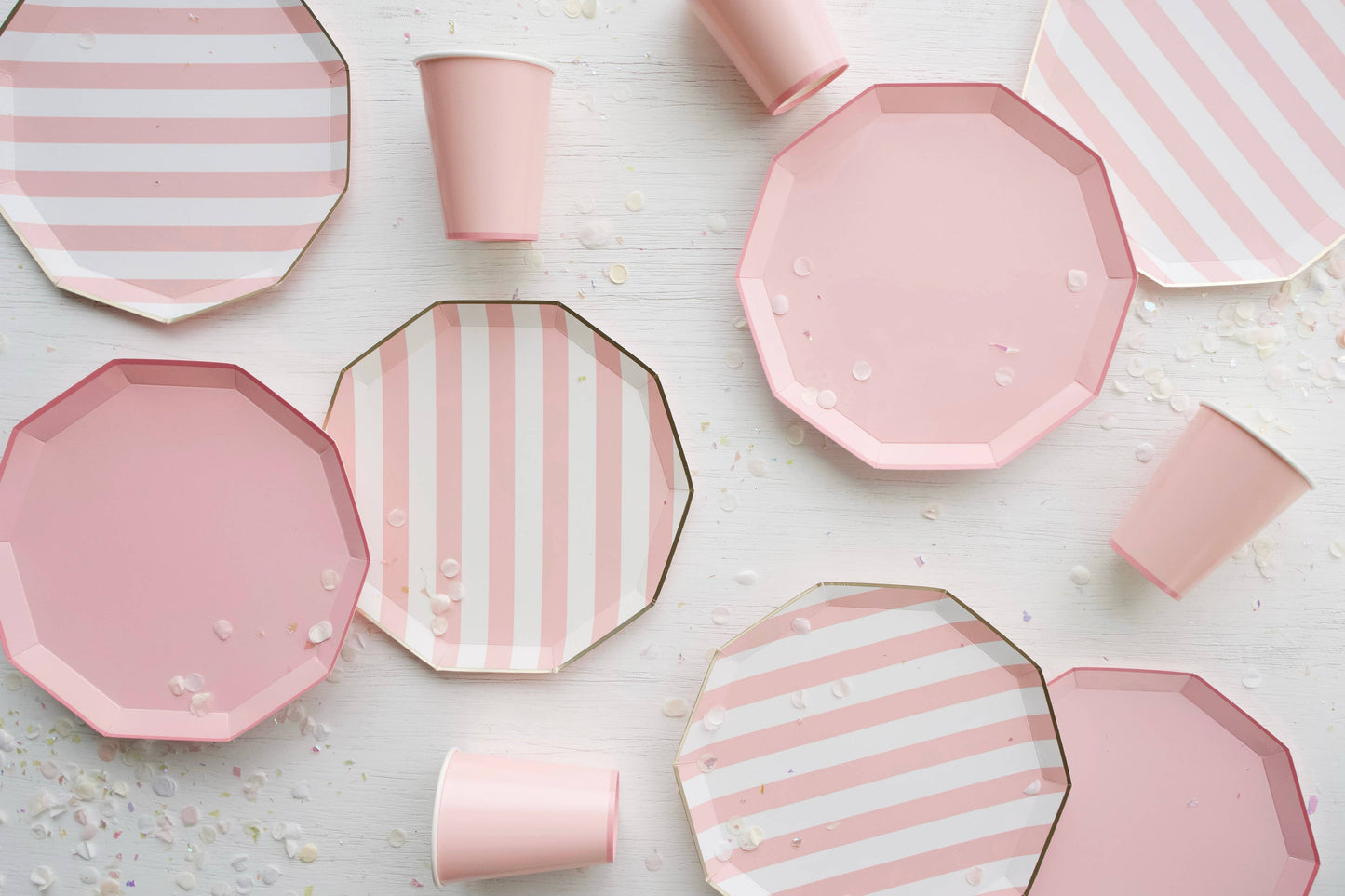 PETAL PINK SIGNATURE CABANA STRIPE PLATES