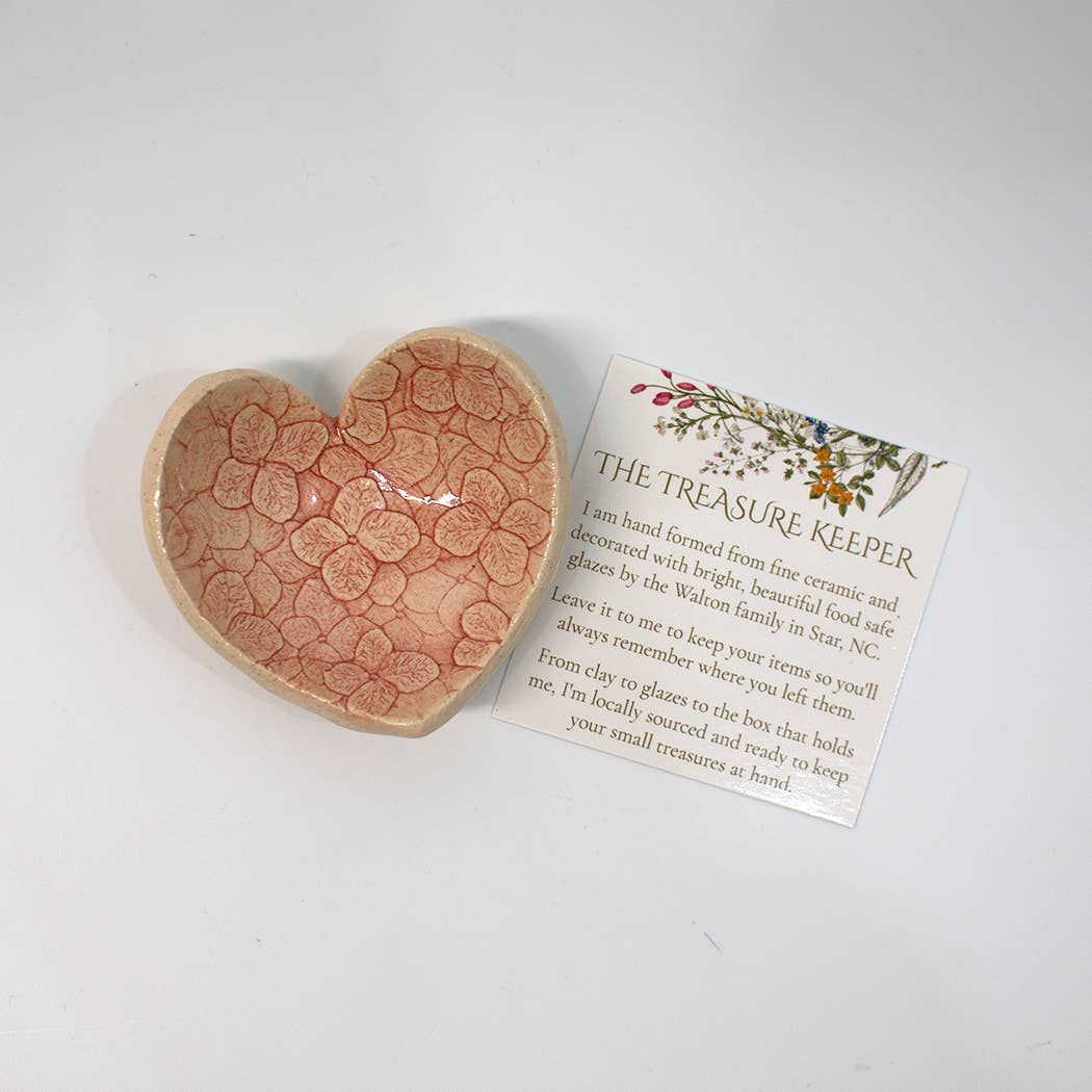 Pottery Dish Bowl - Heart Small Red