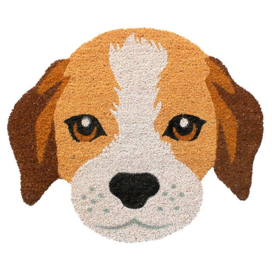 RugSmith Natural Machine Tufted Shape Beagle Face, 20" x 24"