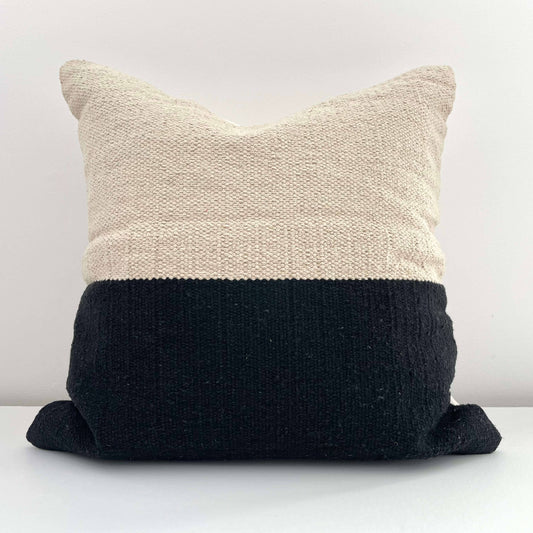 18x18 handwoven minimalist neutral colorblocked pillow cover