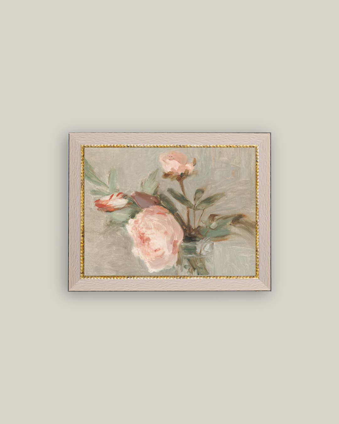 Light Pink Roses Framed Antique Art