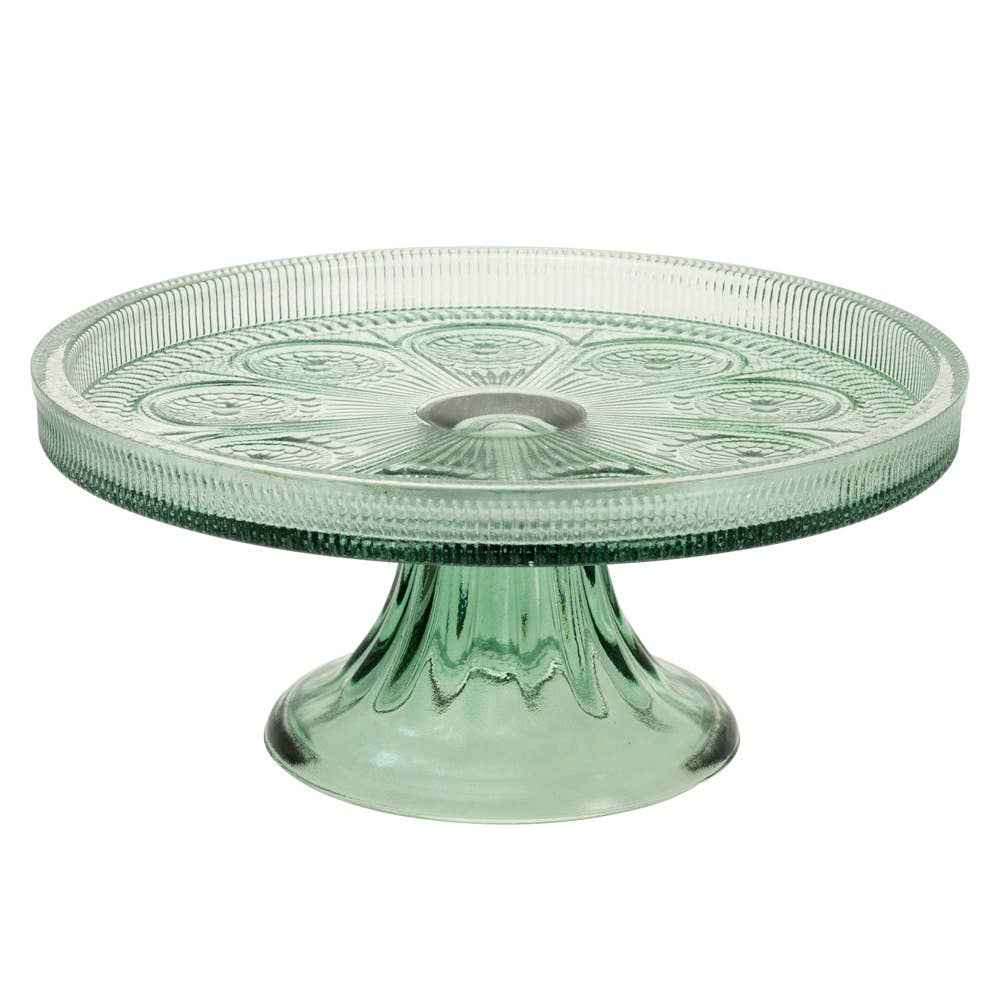 8.25" Dia Sage Codi Glass Cake Stand