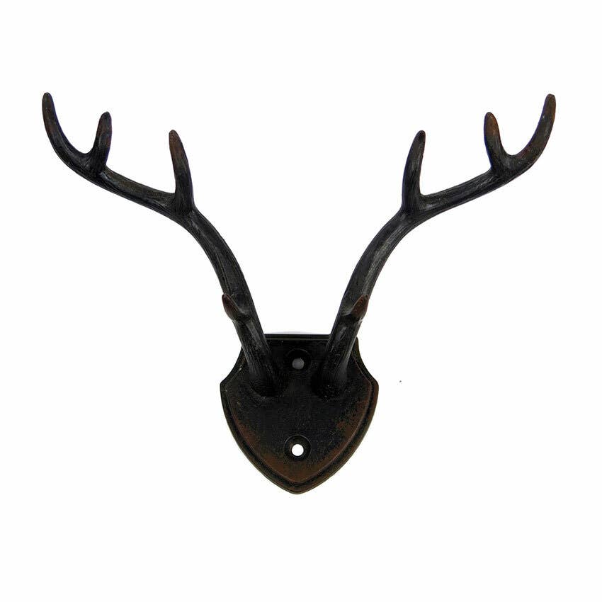 Pewter Antler Hook in Dark Metal