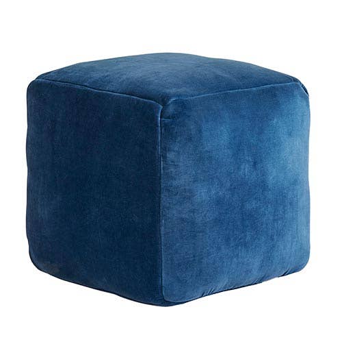 Blue Velvet Pouf