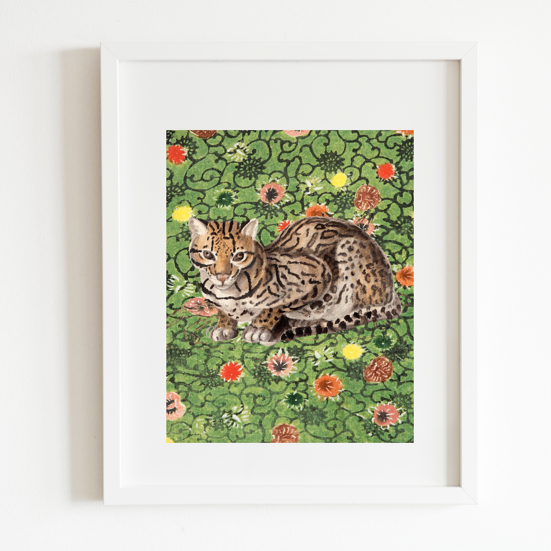 Textile Leopard Art Print