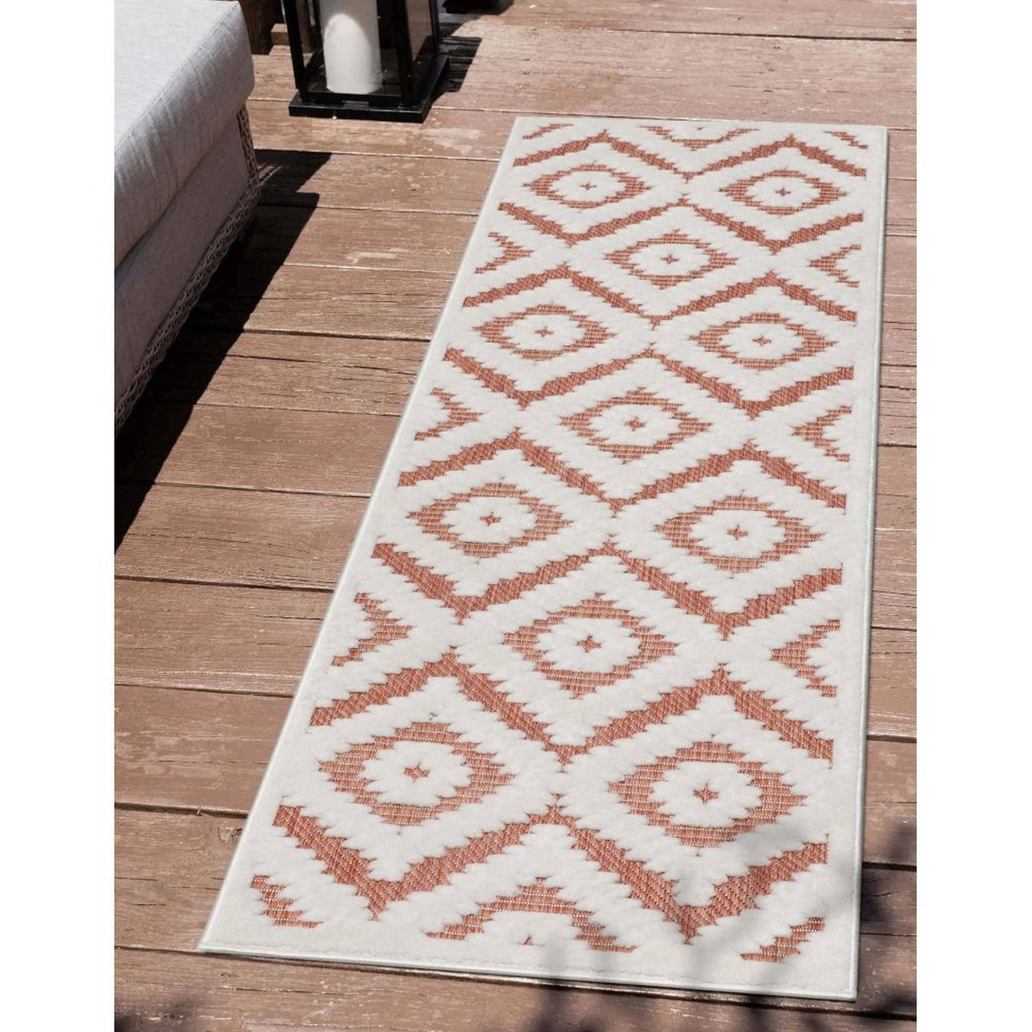 Keiko Tribal Moroccan Indoor/Outdoor Terracotta High-Low Rug