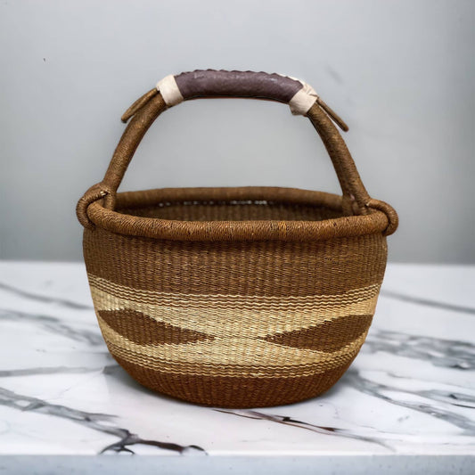 African Market  Ghana Bolga Basket - Brown